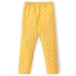Babyhug Cotton Lycra Knit Full Length Leggings Tropical & Polka Dots Print Pack of 3 - Multicolour