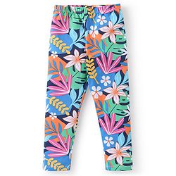 Babyhug Cotton Lycra Knit Full Length Leggings Tropical & Polka Dots Print Pack of 3 - Multicolour