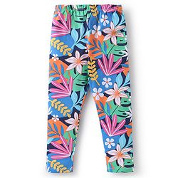 Babyhug Cotton Lycra Knit Full Length Leggings Tropical & Polka Dots Print Pack of 3 - Multicolour