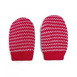 Babyhug 100% Cotton Organic Woollen Caps With Mittens Heart Print - Red & White