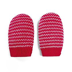 Babyhug 100% Cotton Organic Woollen Caps With Mittens Heart Print - Red & White