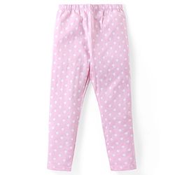 Babyhug Cotton Lycra Knit Full Length Stretchable Leggings  with Floral & Polka Dots Print Pack of 2 - Multicolour