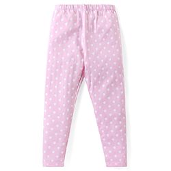 Babyhug Cotton Lycra Knit Full Length Stretchable Leggings  with Floral & Polka Dots Print Pack of 2 - Multicolour