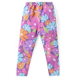 Babyhug Cotton Lycra Knit Full Length Stretchable Leggings  with Floral & Polka Dots Print Pack of 2 - Multicolour