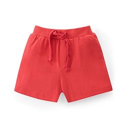 Babyhug Cotton Knit Shorts With Varsity Print Pack Of 3 - Red Blue & Yellow