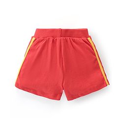 Babyhug Cotton Knit Shorts With Varsity Print Pack Of 3 - Red Blue & Yellow