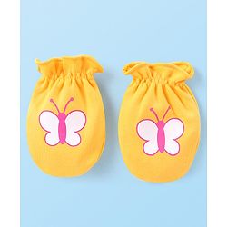 Babyhug 100% Cotton Interlock Knit Mitten Set with Hearts & Floral Print  Pack of 3 - Multicolour