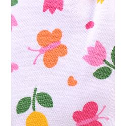 Babyhug 100% Cotton Interlock Knit Mitten Set with Hearts & Floral Print  Pack of 3 - Multicolour