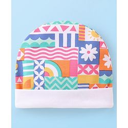 Babyhug 100% Cotton Cap Mittens & Booties Floral Printed - Multicolor