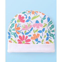 Babyhug 100% Cotton Cap Mittens & Booties Floral Printed - Multicolor
