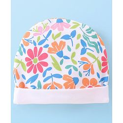 Babyhug 100% Cotton Cap Mittens & Booties Floral Printed - Multicolor