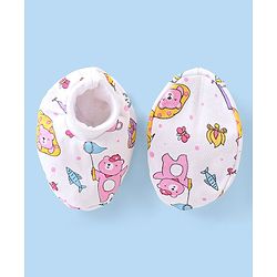 Babyhug 100% Cotton Cap Mittens & Booties with Beach Theme -Multicolour