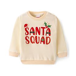 Babyhug Cotton Knit Full Sleeves Sweatshirt With Christmas Theme & Polka Dot Print Pack of 2 - Red & Cream