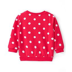 Babyhug Cotton Knit Full Sleeves Sweatshirt With Christmas Theme & Polka Dot Print Pack of 2 - Red & Cream