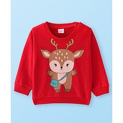 Babyhug Cotton Knit Full Sleeves Sweatshirts With Christmas Theme Pack of 2 - White & Red