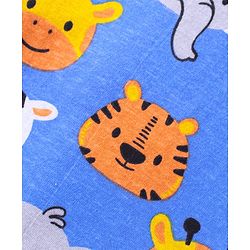 Babyhug  Cotton Full Sleeves Night Suit with Animal Print - Blue