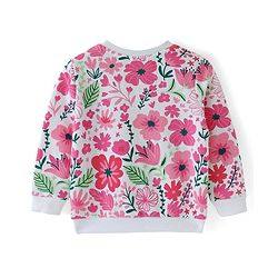 Babyhug Cotton Knit Full Sleeves Floral & Butterfly Printed Sweatshirts Pack of 2 - Multicolour