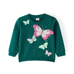 Babyhug Cotton Knit Full Sleeves Floral & Butterfly Printed Sweatshirts Pack of 2 - Multicolour