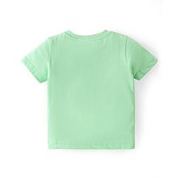 Babyhug Single Jersey Half Sleeves Night Suit with Bear & Star Print - Green