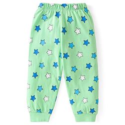 Babyhug Single Jersey Half Sleeves Night Suit with Bear & Star Print - Green