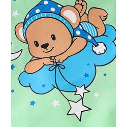 Babyhug Single Jersey Half Sleeves Night Suit with Bear & Star Print - Green