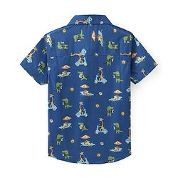 Babyhug Cotton Woven Half Sleeves Regular Collar Shirt Animal Print- Blue