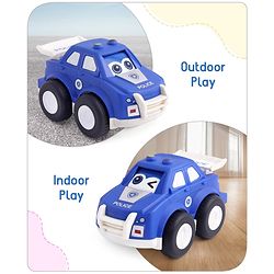 Babyhug Friction Powered Eye Rolling Police Car - Blue