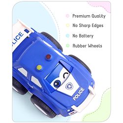 Babyhug Friction Powered Eye Rolling Police Car - Blue