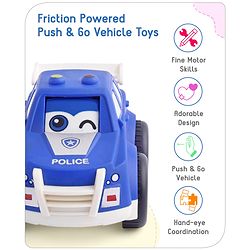 Babyhug Friction Powered Eye Rolling Police Car - Blue