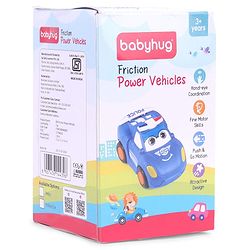 Babyhug Friction Powered Eye Rolling Police Car - Blue
