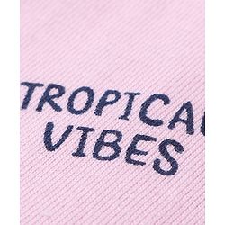 Babyhug Single Jersey Cotton Knit Half Sleeves Tropical Printed Top & Denim Shorts Set - Pink & Blue