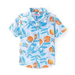 Babyhug Cotton Woven Half Sleeves Shirt with Orange Fruit Print - Multicolor