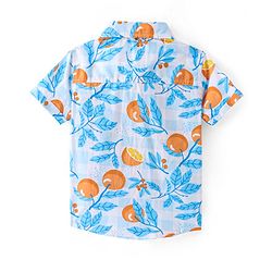 Babyhug Cotton Woven Half Sleeves Shirt with Orange Fruit Print - Multicolor