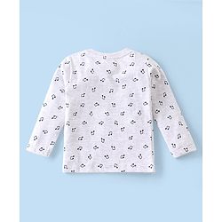 Babyhug Cotton Knit Full Sleeves Musical Nodes Printed T-Shirt - White Melange