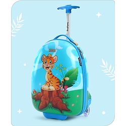 Babyhug Trolley Bag Tiger Print Blue -16 Inches