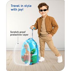 Babyhug Trolley Bag Tiger Print Blue -16 Inches