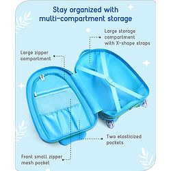 Babyhug Trolley Bag Tiger Print Blue -16 Inches