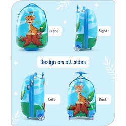 Babyhug Trolley Bag Tiger Print Blue -16 Inches