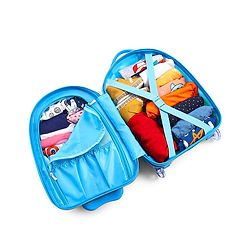 Babyhug Trolley Bag Tiger Print Blue -16 Inches