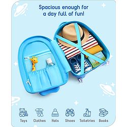 Babyhug Trolley Bag Space Theme Print Purple - 16 Inches