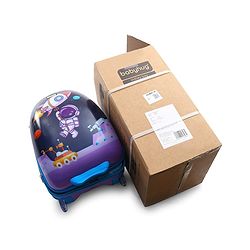 Babyhug Trolley Bag Space Theme Print Purple - 16 Inches