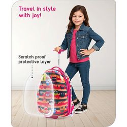 Babyhug Trolley Bag Owl Print Dark Pink  -16 Inches