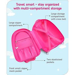 Babyhug Trolley Bag Owl Print Dark Pink  -16 Inches