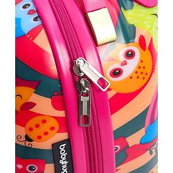 Babyhug Trolley Bag Owl Print Dark Pink  -16 Inches