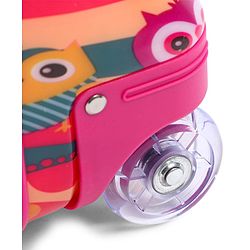 Babyhug Trolley Bag Owl Print Dark Pink  -16 Inches