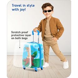 Babyhug Trolley Bag Tiger Print Pack of 2 Blue -18 & 20 Inches