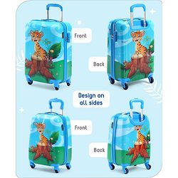 Babyhug Trolley Bag Tiger Print Pack of 2 Blue -18 & 20 Inches