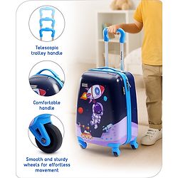 Babyhug Trolley Bag Space Theme Print Pack of 2 Purple -18 & 20 Inches