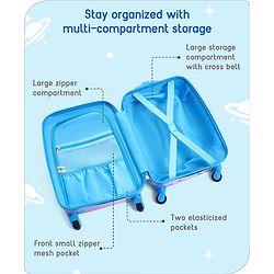 Babyhug Trolley Bag Space Theme Print Pack of 2 Purple -18 & 20 Inches