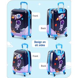 Babyhug Trolley Bag Space Theme Print Pack of 2 Purple -18 & 20 Inches